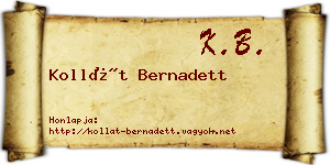 Kollát Bernadett névjegykártya
